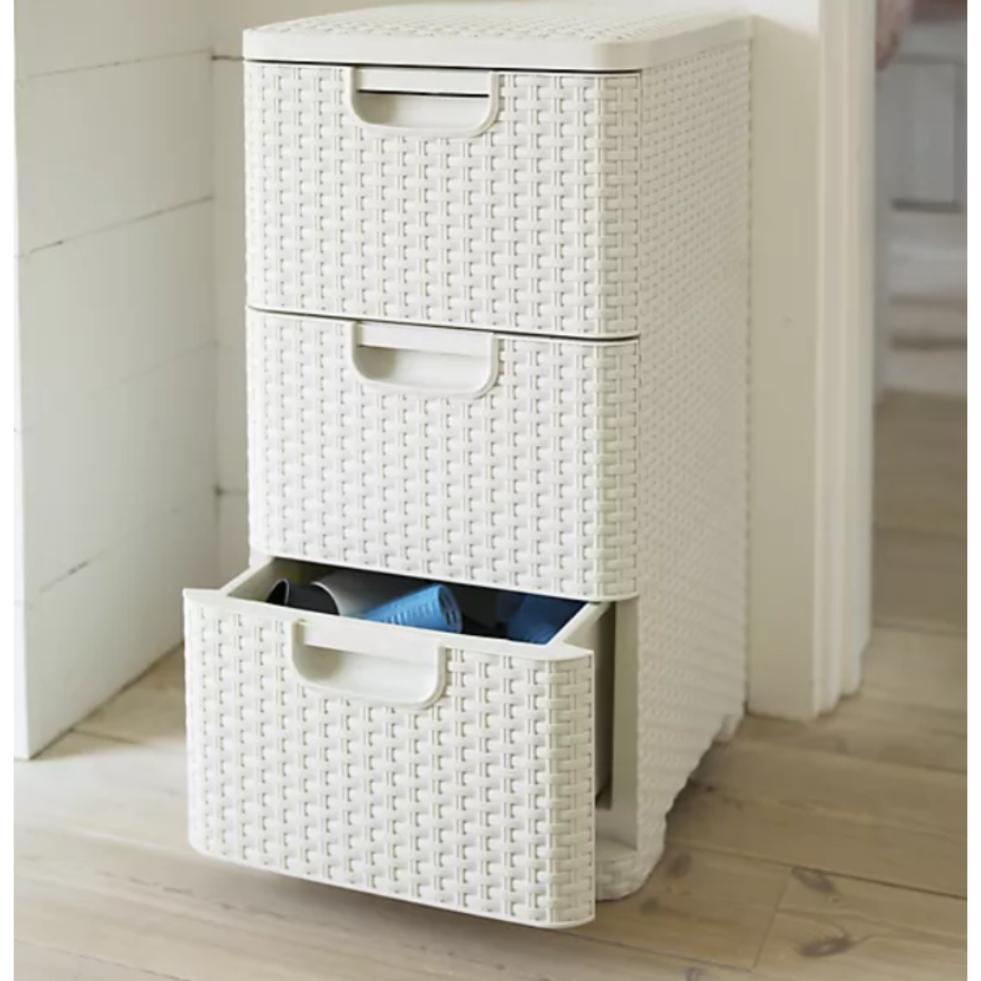 Rattan Plastic Storage Drawers - 3, 4 or 5 Drawers