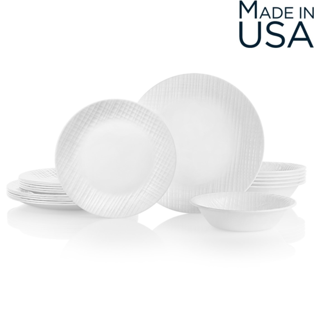 Corelle® Linen Weave 18 Pc Dinnerware Set – Israel Home Store