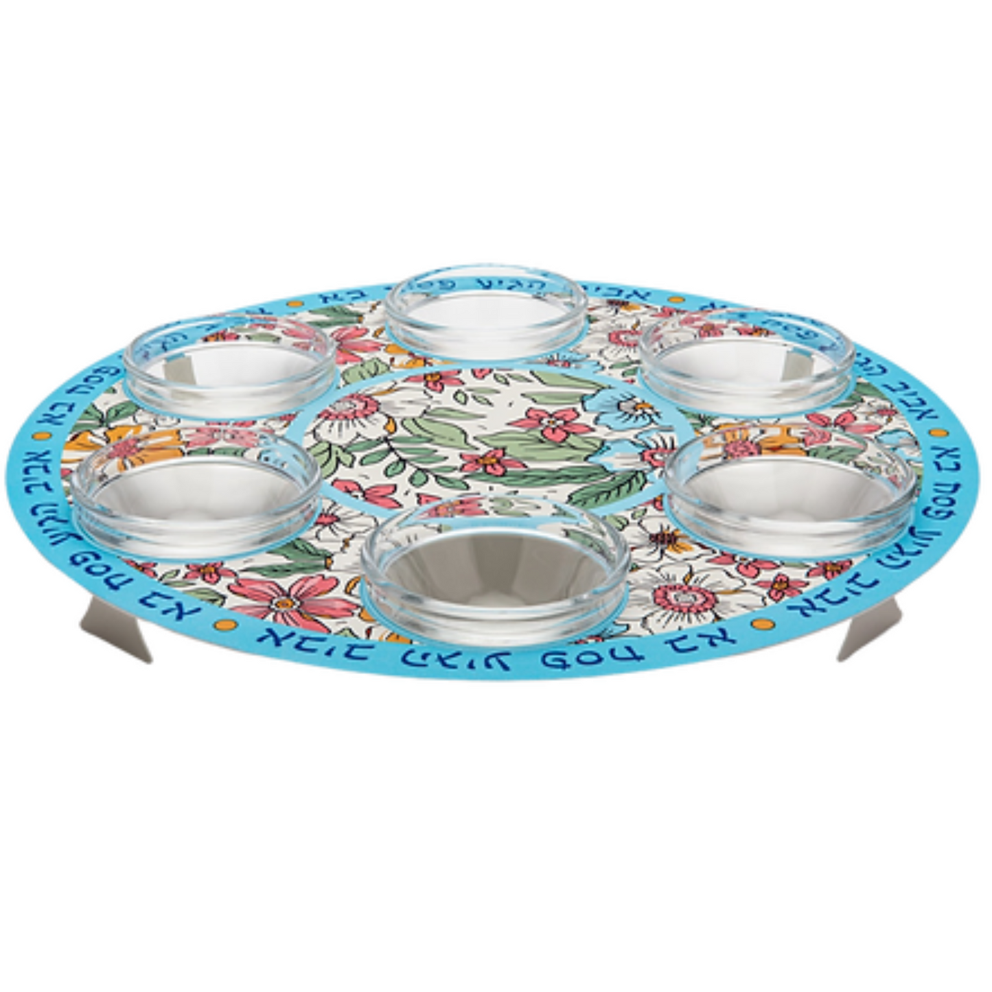 Pesach Seder Plate with Floral Design