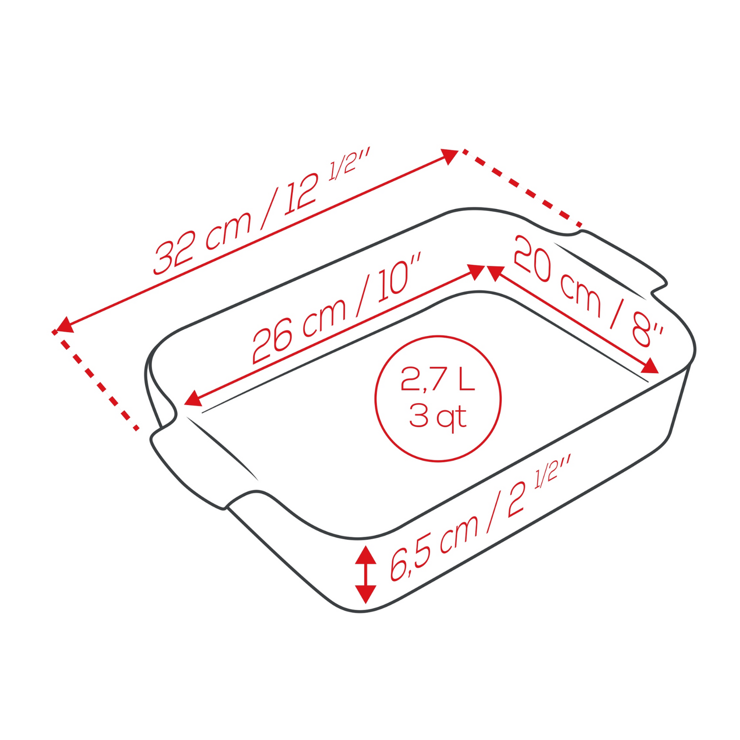 Peugeot Premium Graphite Rectangular Baking Dish 32cm