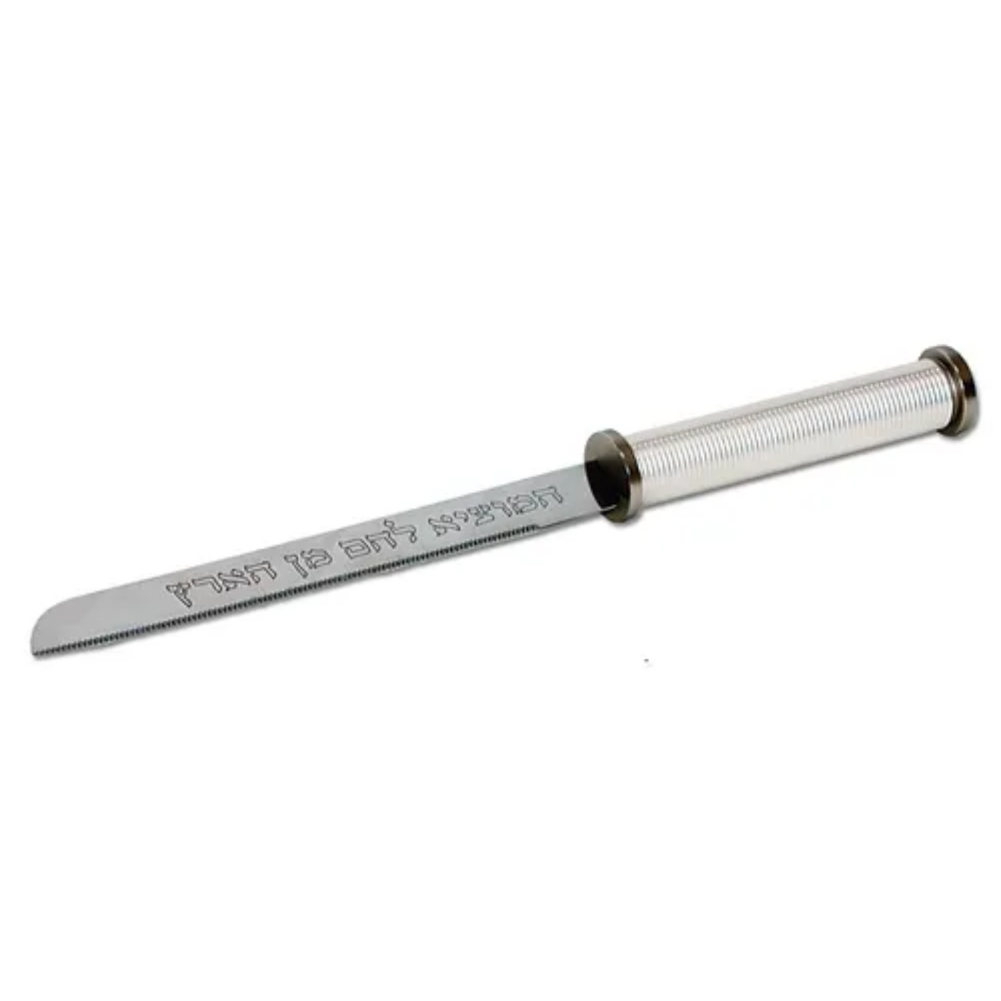 Elegant Challah Knife – Silver Rings Design