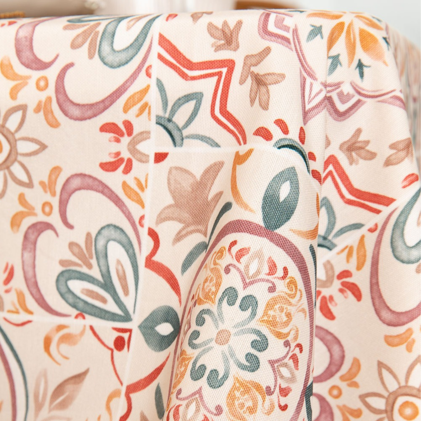 Orange Mandela Canvas Tablecloth