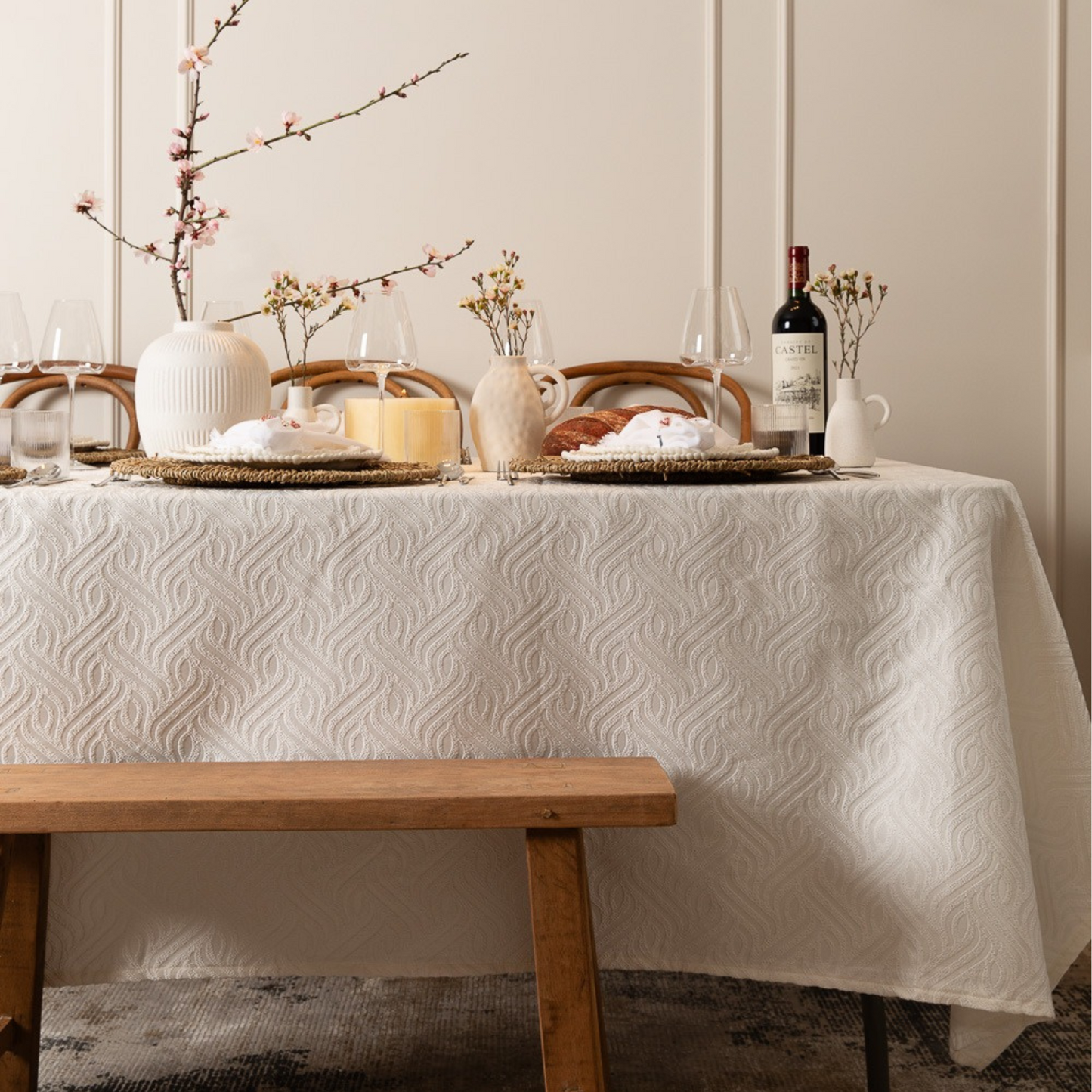 White Cascade Tablecloth
