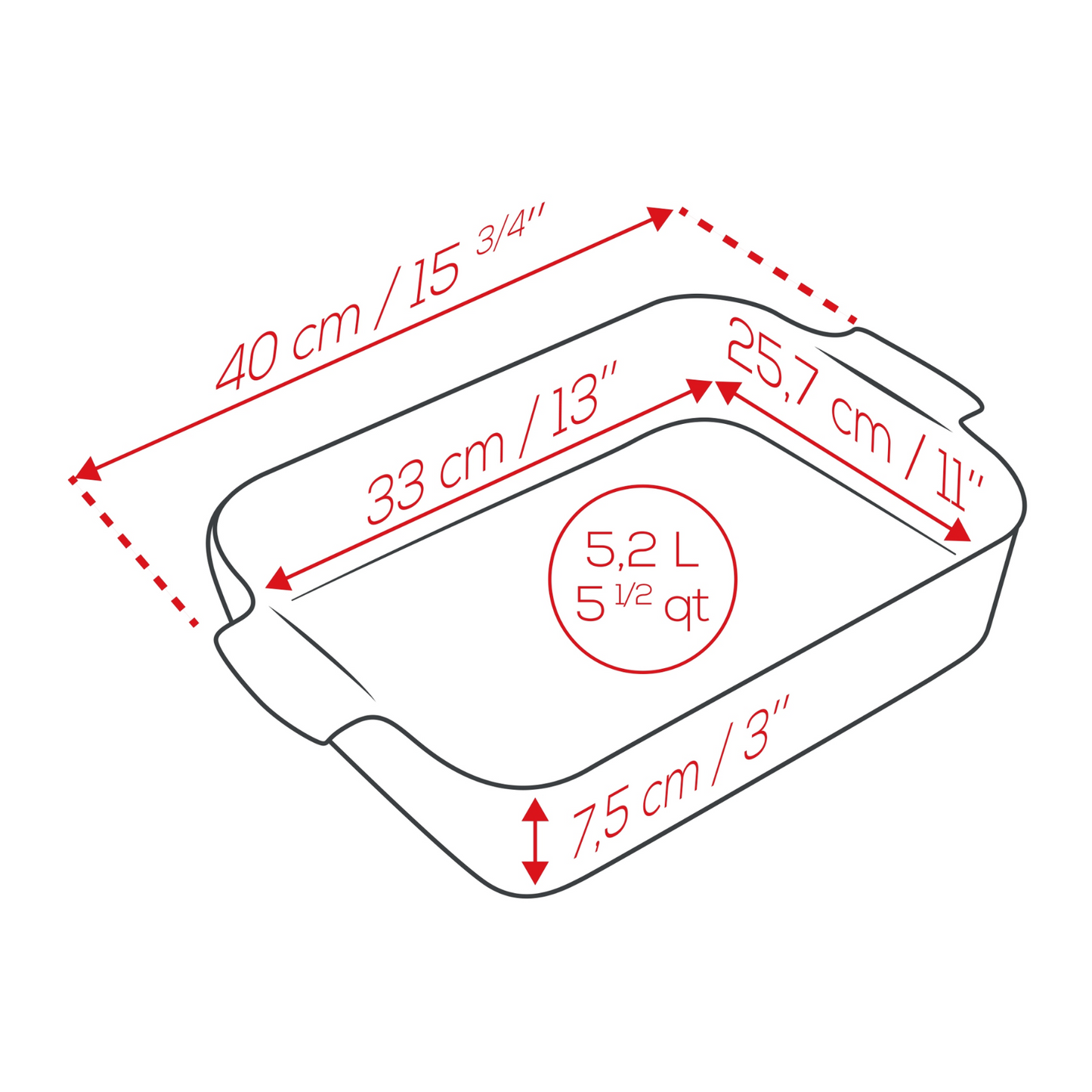 Peugeot Premium Graphite Rectangular Baking Dish 40cm