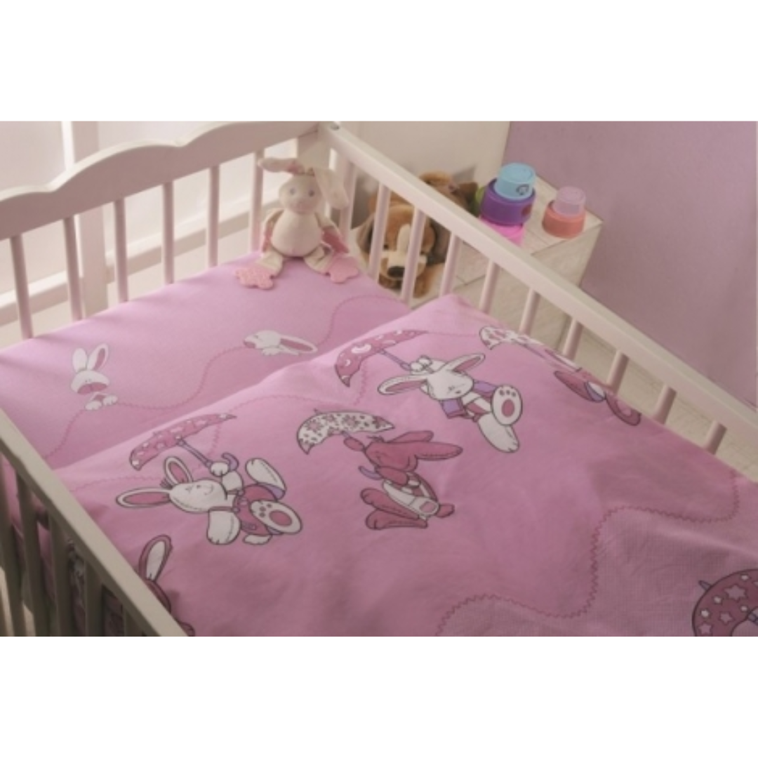 Premium Cotton Bedding Set for Baby Crib - Bunny Rabbits