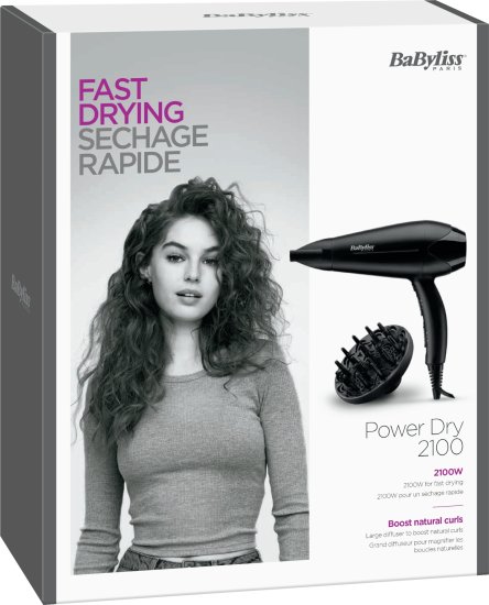 Babyliss POWER DRY 2100 Hair Dryer with Diffuser