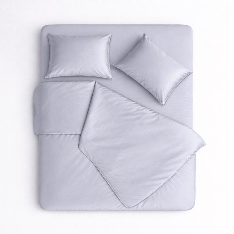Bamboo 3-Piece Silver Bedding Set: Duvet Cover, Fitted Sheet, Pillowcase