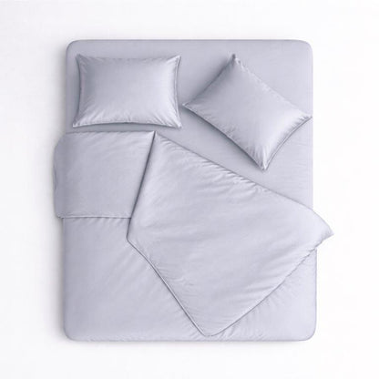 Bamboo 3-Piece Silver Bedding Set: Duvet Cover, Fitted Sheet, Pillowcase