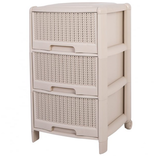 Rattan Plastic Storage Drawers - 3, 4 or 5 Drawers