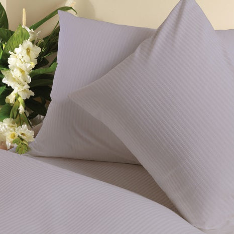 Pair of Sateen Bedding Sets - Lavender Pinstripe