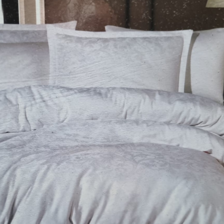 Sateen Bedding Set - White Swirl