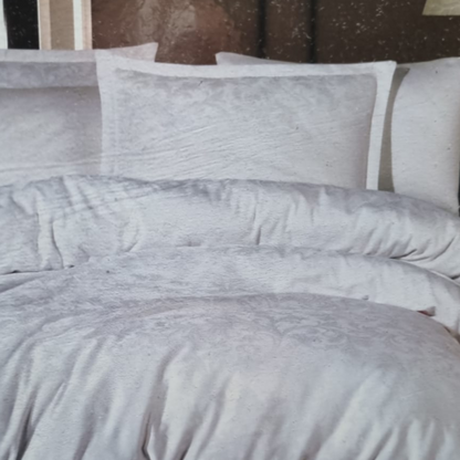 Sateen Bedding Set - White Swirl