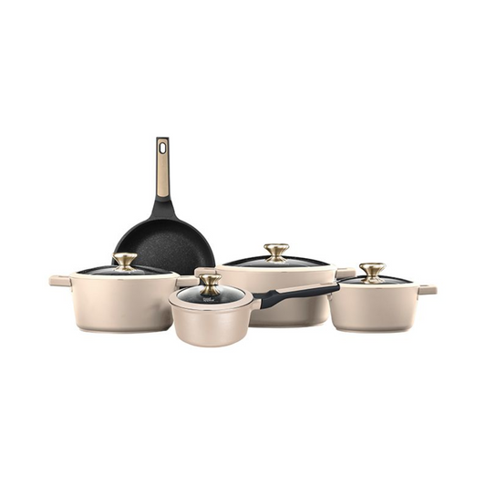 Food Appeal 9-Piece Cookware Set - Blackberry Galaxy Cream