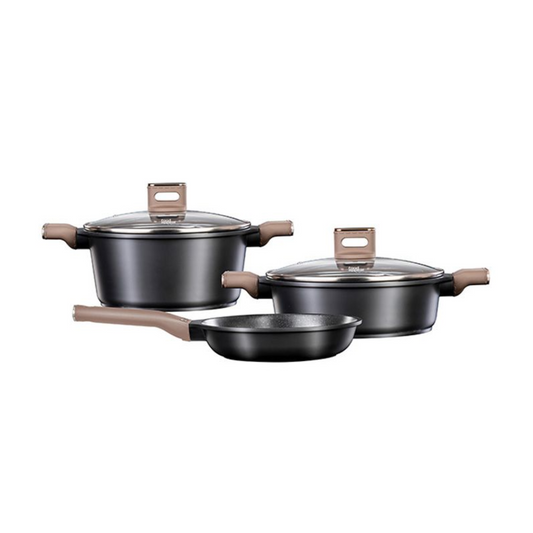 Food Appeal 5-Piece Cookware Set with Brown Handles