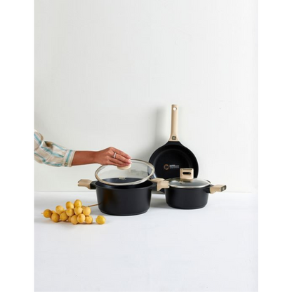Food Appeal 5-Piece Cookware Set with Cream Handles