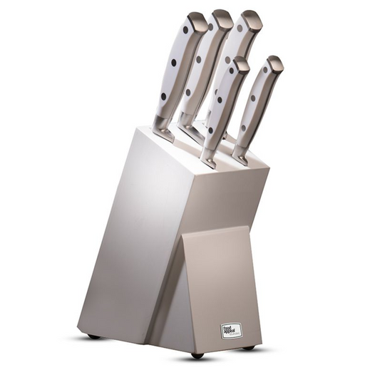 Classic White 6-Piece Knife Block Set - Premium German Steel Knives