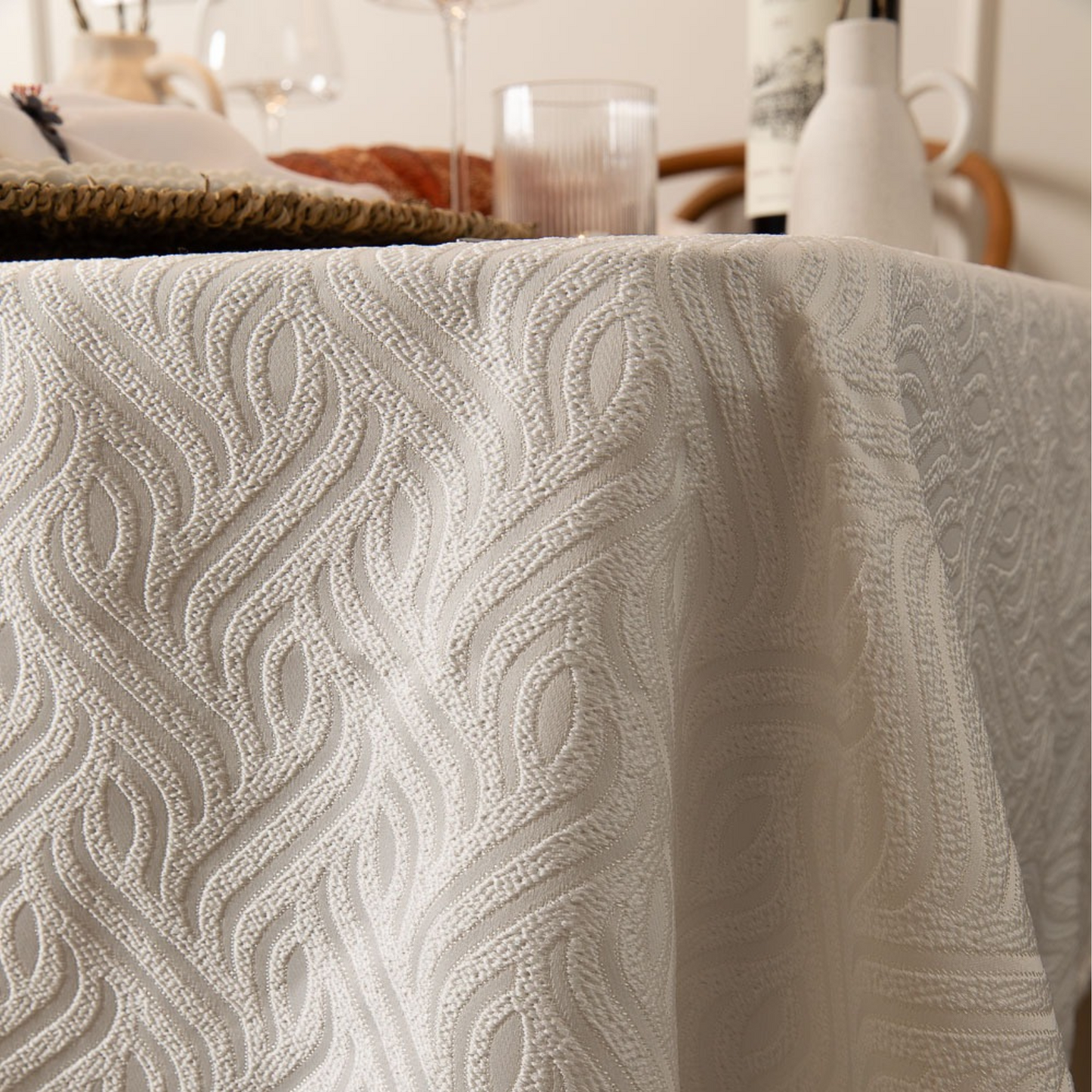 White Cascade Tablecloth