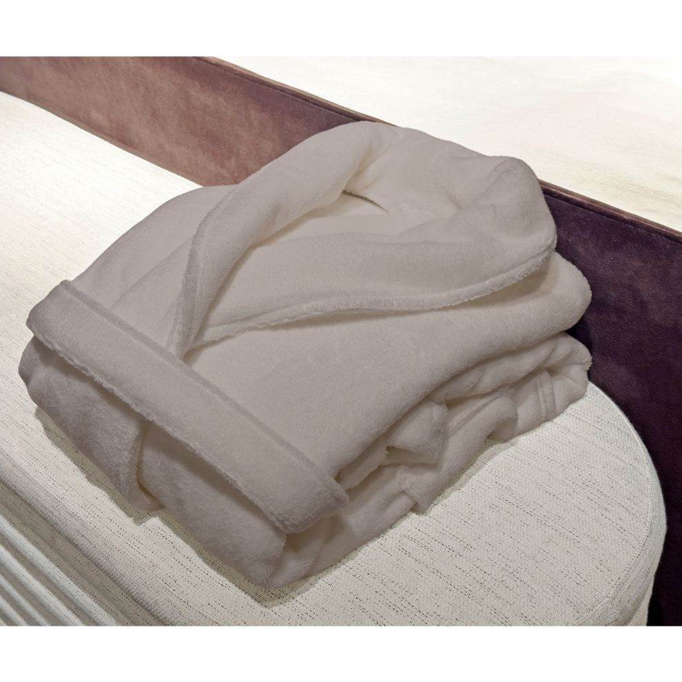 Plush Cotton Terry Bathrobe - Cream – Israel Home Store