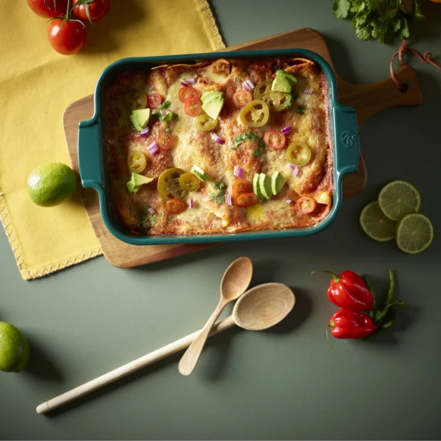 Peugeot Bottle Green Rectangular Baking Dish 36cm